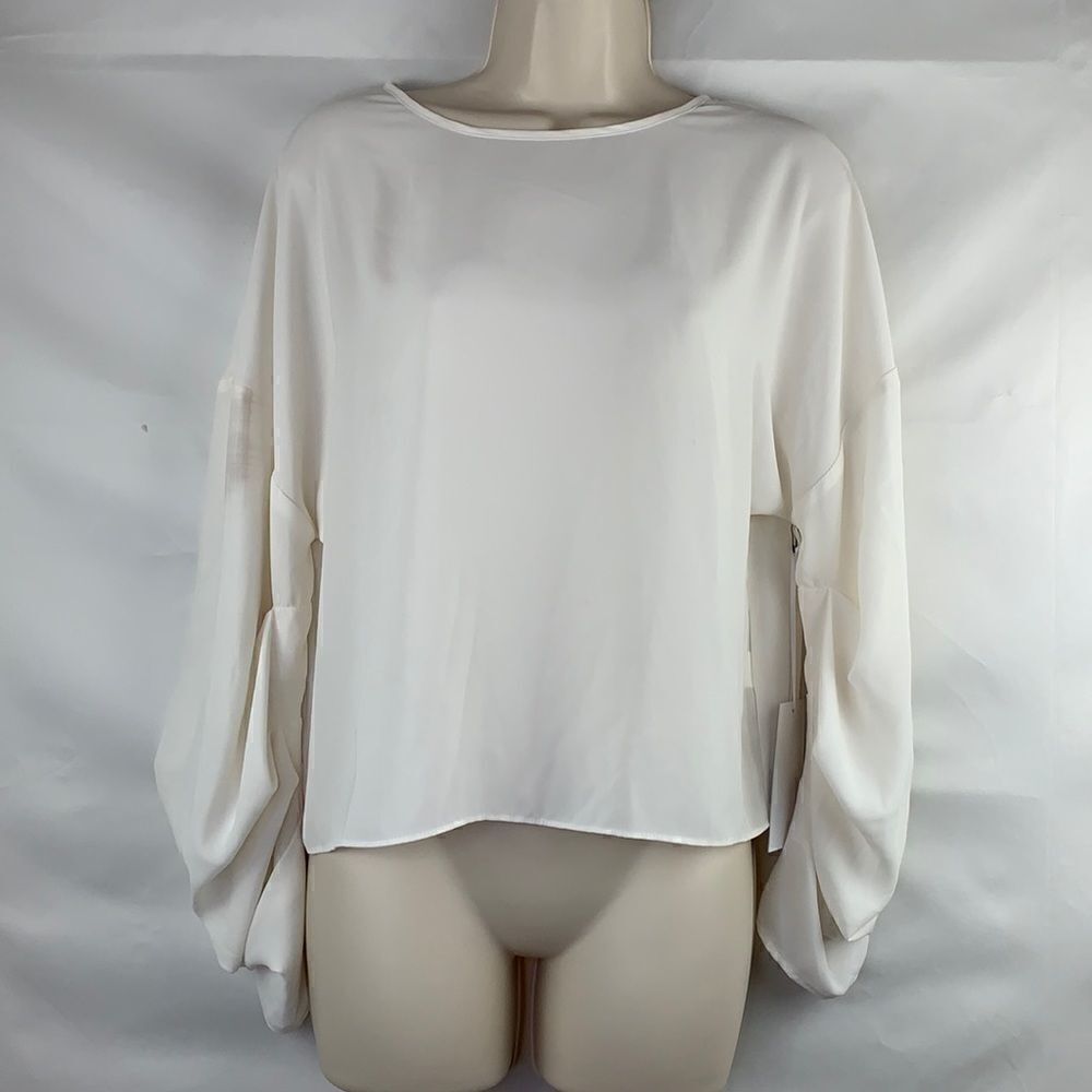 Amanda Uprichard NY ivory popover blouse size small NWT